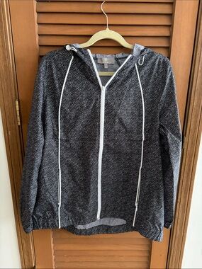 Talbots Black & White Hooded Utility Jacket